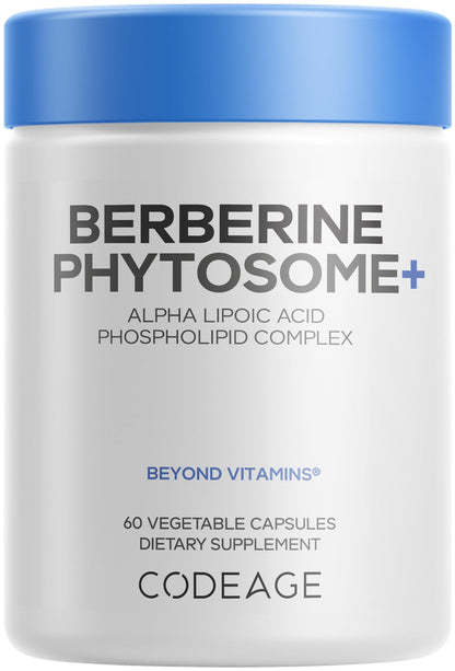 Codeage Phytosome Supplement - Berberine HCL, Alpha Lipoic Acid, Phospholipid Complex - 2-Month Supply - Berberine HCL - Berberine Hydrochloride - Gluten-Free, Non-GMO - 60 Capsules - dailyvitalstore