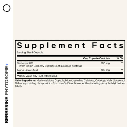 Codeage Phytosome Supplement - Berberine HCL, Alpha Lipoic Acid, Phospholipid Complex - 2-Month Supply - Berberine HCL - Berberine Hydrochloride - Gluten-Free, Non-GMO - 60 Capsules - dailyvitalstore