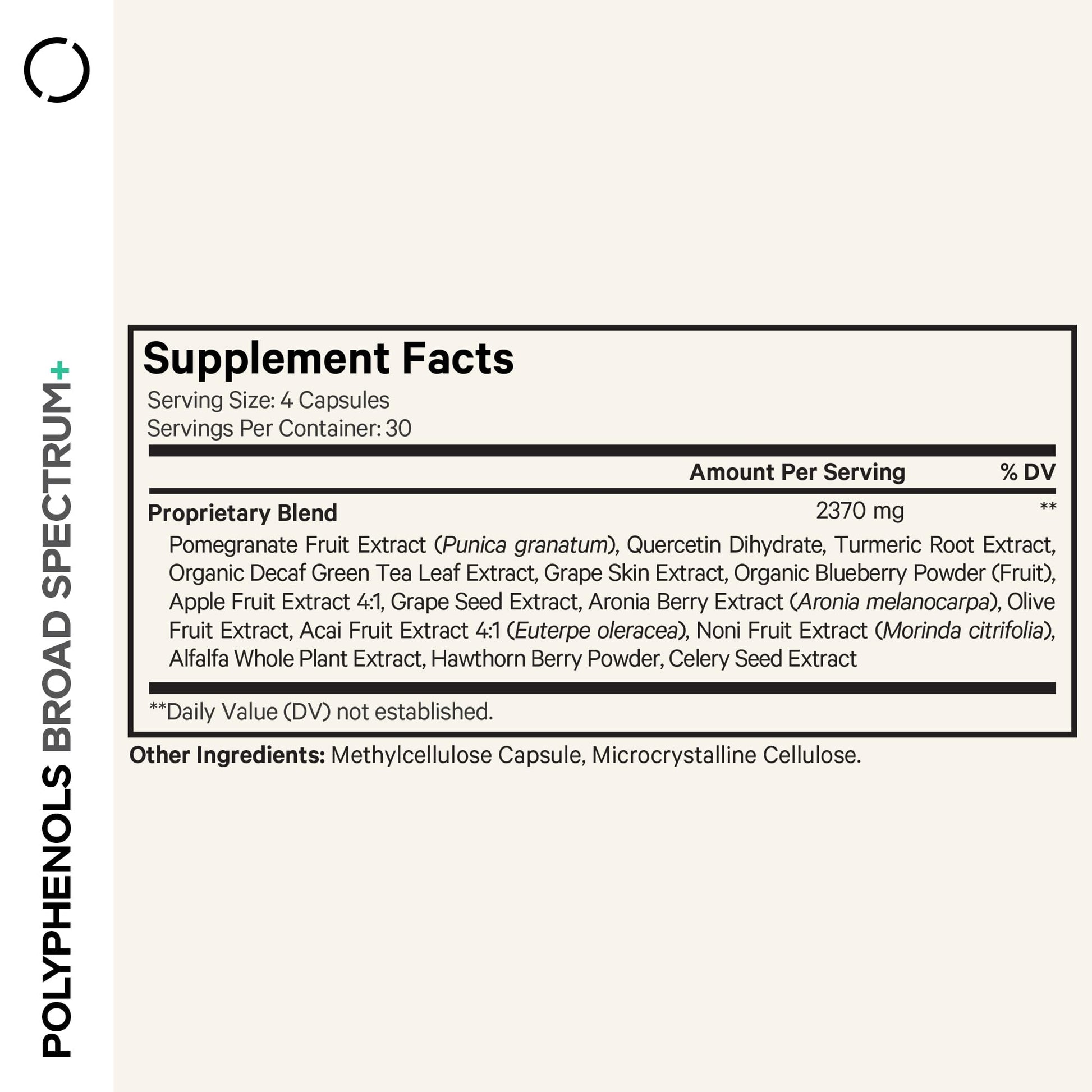 Codeage Polyphenols Broad Spectrum Supplement - Blend of 15 Berries, Fruits, and Botanical Extracts, Decaf Green Tea Leaf, Quercetin, Resveratrol, Pomegranate, Turmeric - Non-GMO - 120 Capsules - dailyvitalstore