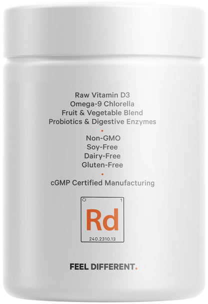 Codeage Raw Vitamin D3+ High Potency 5000 IU Supplement from Saccharomyces Cerevisiae - Raw Vitamin, Probiotics, Digestive Enzymes, Fruits & Greens - 2-Month Supply - 60 Capsules - dailyvitalstore