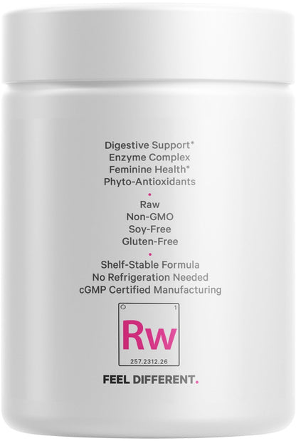 Codeage Raw Women’s Probiotic+ Supplement - 34 Probiotic Strains, 100 Billion CFUs, Digestive Enzymes, Prebiotic Blend, DIM, Herbal Extracts, Phytonutrients - Non-GMO - 30 Capsules - dailyvitalstore