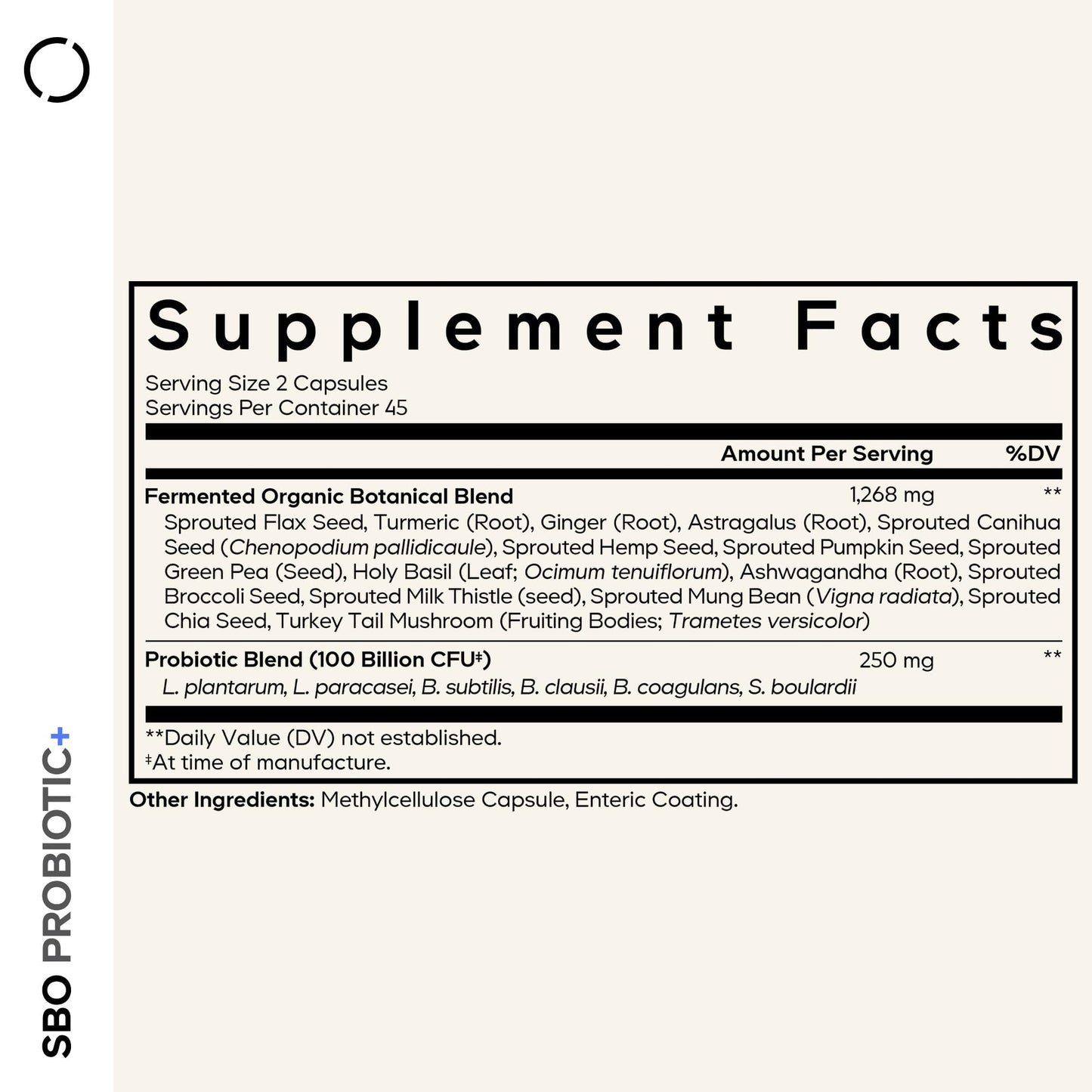 Codeage SBO Probiotics, 100 Billion CFUs Per Serving, Multi Strain Soil Based Organisms Blend and Organic Fermented Botanical Blend, Shelf-Stable, 90 Capsules - dailyvitalstore