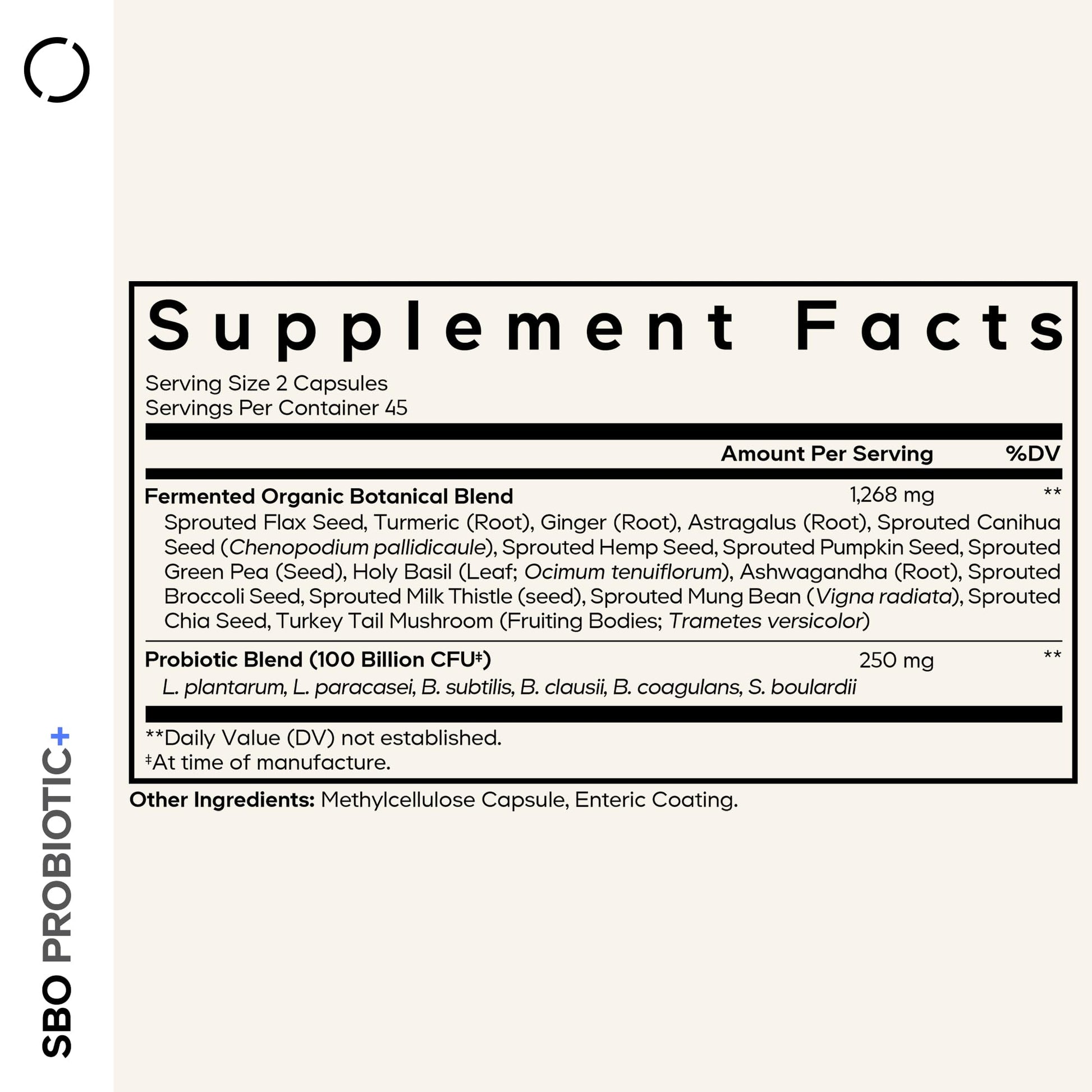 Codeage SBO Probiotics, 100 Billion CFUs Per Serving, Multi Strain Soil Based Organisms Blend and Organic Fermented Botanical Blend, Shelf-Stable, 90 Capsules - dailyvitalstore