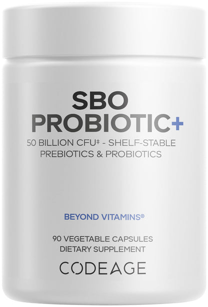 Codeage SBO Probiotics, 50 Billion CFUs Per Serving, Multi Strain Soil Based Organisms Blend and Organic Fermented Botanical Blend, Shelf-Stable, 90 Capsules - dailyvitalstore