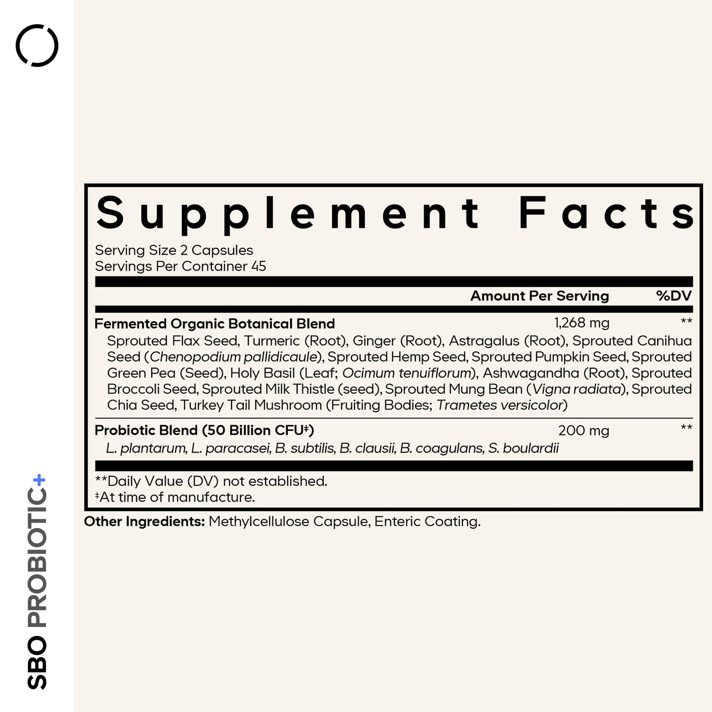 Codeage SBO Probiotics, 50 Billion CFUs Per Serving, Multi Strain Soil Based Organisms Blend and Organic Fermented Botanical Blend, Shelf-Stable, 90 Capsules - dailyvitalstore