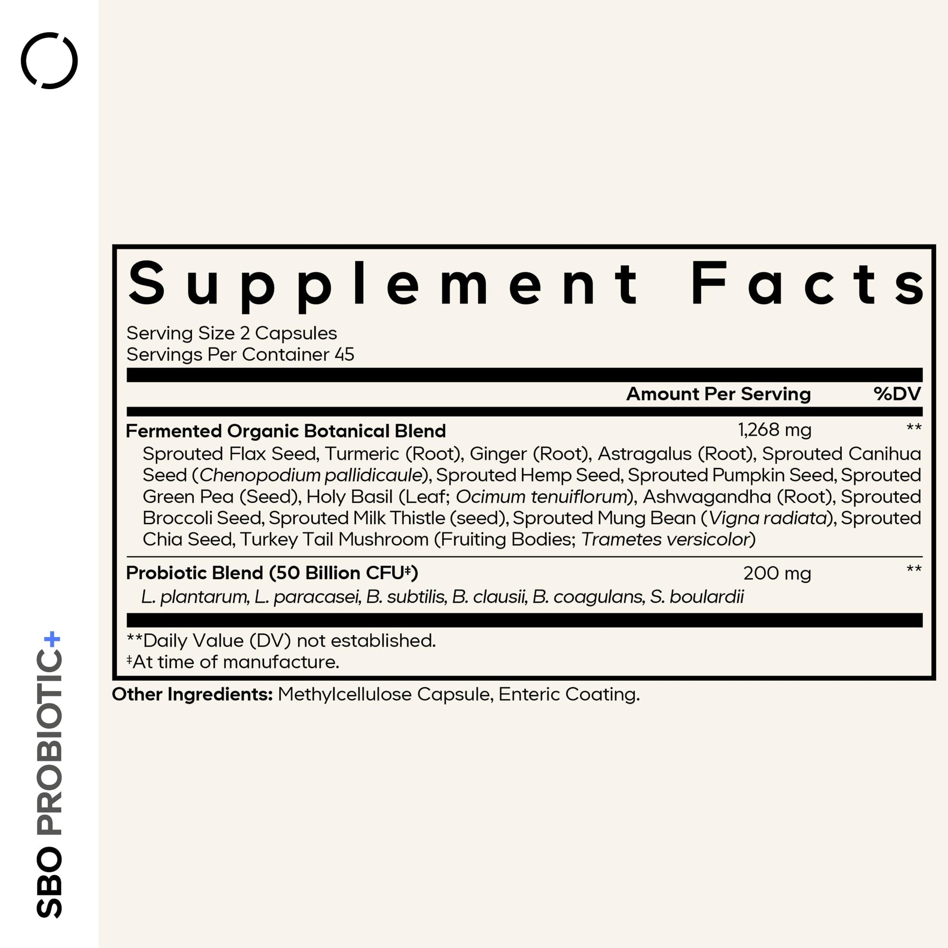 Codeage SBO Probiotics, 50 Billion CFUs Per Serving, Multi Strain Soil Based Organisms Blend and Organic Fermented Botanical Blend, Shelf-Stable, 90 Capsules - dailyvitalstore