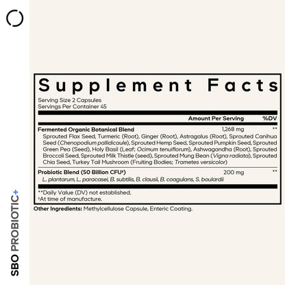 Codeage SBO Probiotics, 50 Billion CFUs Per Serving, Multi Strain Soil Based Organisms Blend and Organic Fermented Botanical Blend, Shelf-Stable, 90 Capsules - dailyvitalstore