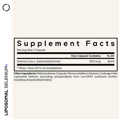 Codeage Selenium 200 mcg Supplement, 6-Month Supply, Immune Support, Mineral Cofactor Selenomethionine, Phospholipids, Vegan, Liposomal Delivery, 180 Capsules - dailyvitalstore