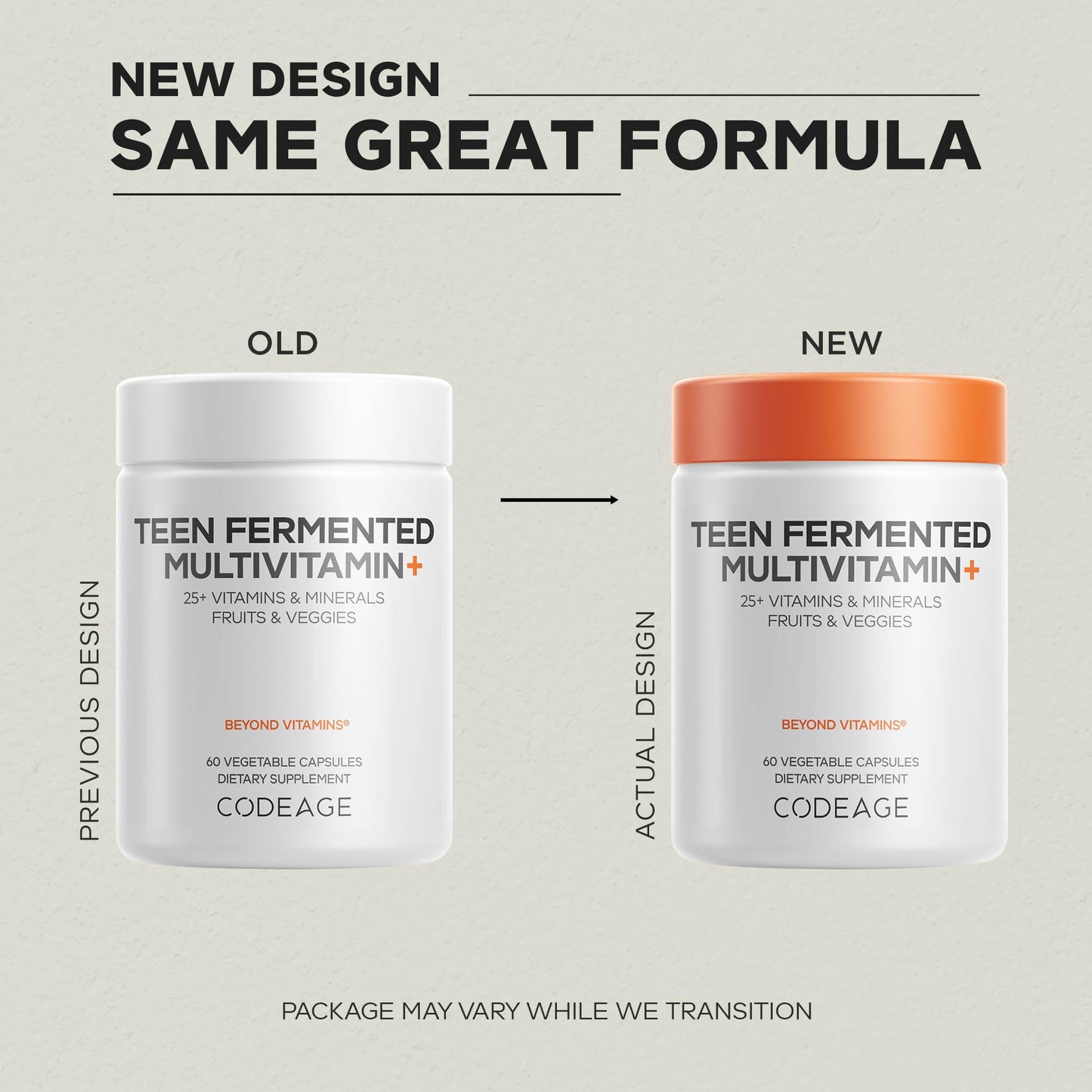 Codeage Teen Multivitamin Supplement – Daily Vitamins and Minerals for Teen Boys and Girls – Organic Whole Food Formula with Omega-3 and Vitamins A to K - 60 Capsules - dailyvitalstore