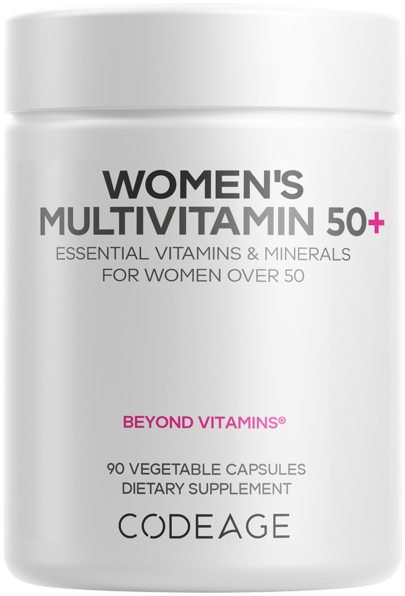 Codeage Women’s Multivitamin 50+ Supplement - Essential Vitamins for Women Over 50, Minerals, CoQ10, Hyaluronic Acid, Probiotics, Black Cohosh, Ashwagandha & Superfoods - Non-GMO - 90 Capsules - dailyvitalstore