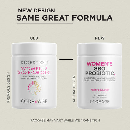 Codeage Women’s Probiotics Supplement - 50 Billion CFUs - SBO Probiotics & Prebiotics - Cranberries - Feminine Health - Fermented Botanical Blend, Whole Food Supplement - Vegan, Non-GMO - 60 Capsules - dailyvitalstore