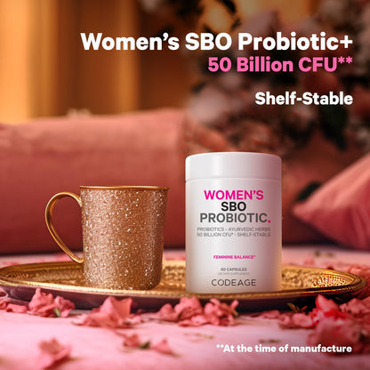 Codeage Women’s Probiotics Supplement - 50 Billion CFUs - SBO Probiotics & Prebiotics - Cranberries - Feminine Health - Fermented Botanical Blend, Whole Food Supplement - Vegan, Non-GMO - 60 Capsules - dailyvitalstore