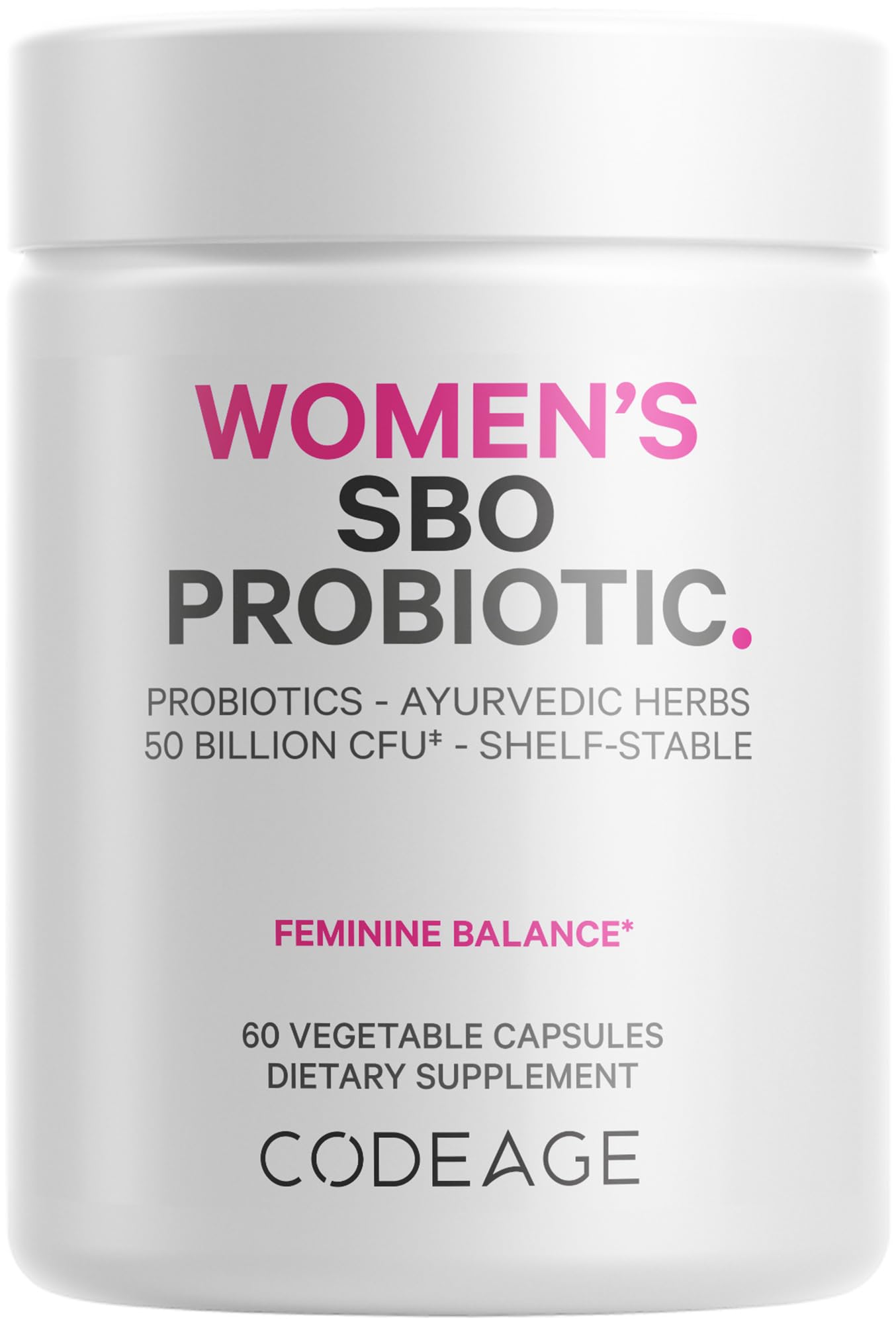 Codeage Women’s Probiotics Supplement - 50 Billion CFUs - SBO Probiotics & Prebiotics - Cranberries - Feminine Health - Fermented Botanical Blend, Whole Food Supplement - Vegan, Non-GMO - 60 Capsules - dailyvitalstore