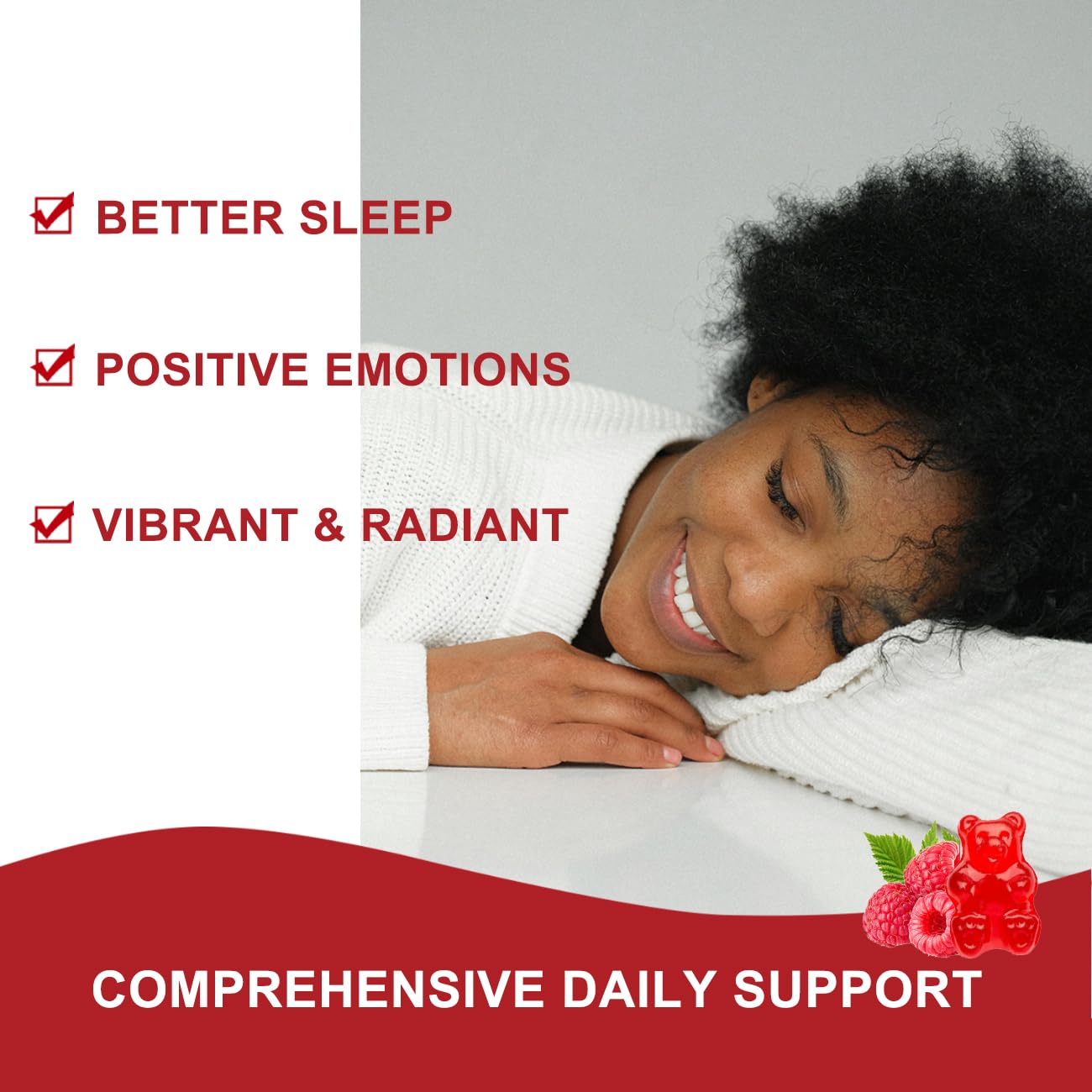 Cofure Triple Magnesium Complex 900 mg, Magnesium Glycinate, Citrate, Malate with Potassium, Calcium, Vitamin B6 for Calm & Sleep - Vegan, Non-GMO, Gluten Free - 120 Raspberry Gummies for Adults - dailyvitalstore
