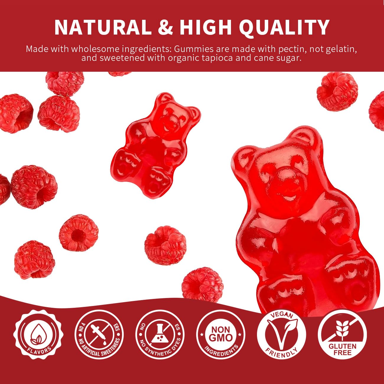 Cofure Triple Magnesium Complex 900 mg, Magnesium Glycinate, Citrate, Malate with Potassium, Calcium, Vitamin B6 for Calm & Sleep - Vegan, Non-GMO, Gluten Free - 120 Raspberry Gummies for Adults - dailyvitalstore
