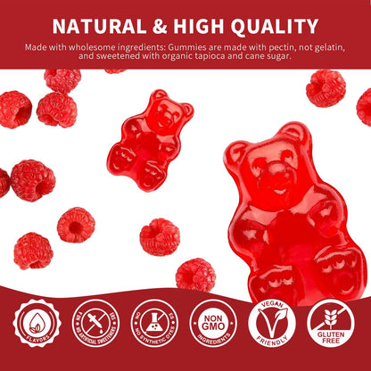 Cofure Triple Magnesium Complex 900 mg, Magnesium Glycinate, Citrate, Malate with Potassium, Calcium, Vitamin B6 for Calm & Sleep - Vegan, Non-GMO, Gluten Free - 120 Raspberry Gummies for Adults - dailyvitalstore