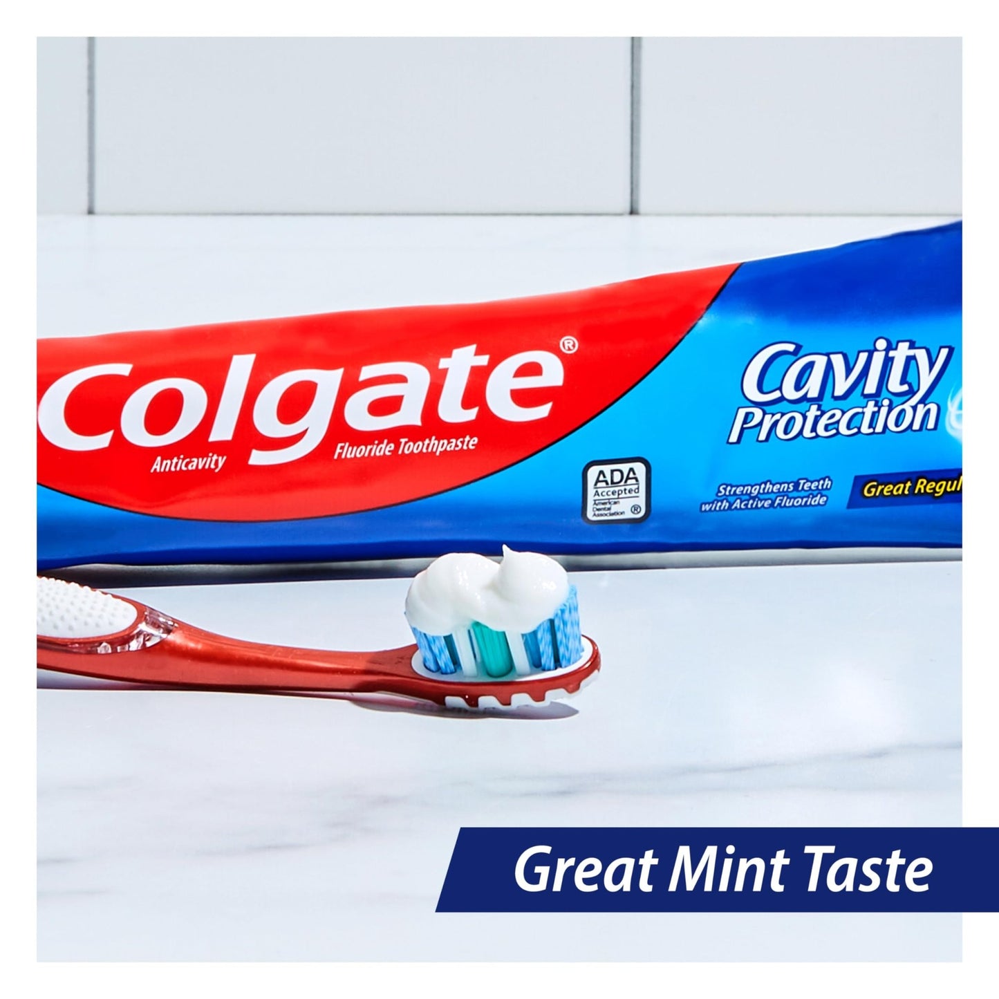 Colgate Cavity Protection Toothpaste with Fluoride, Minty Great Regular Flavor, Anti Cavity Toothpaste, 6 Pack, 6 Oz Tubes - dailyvitalstore