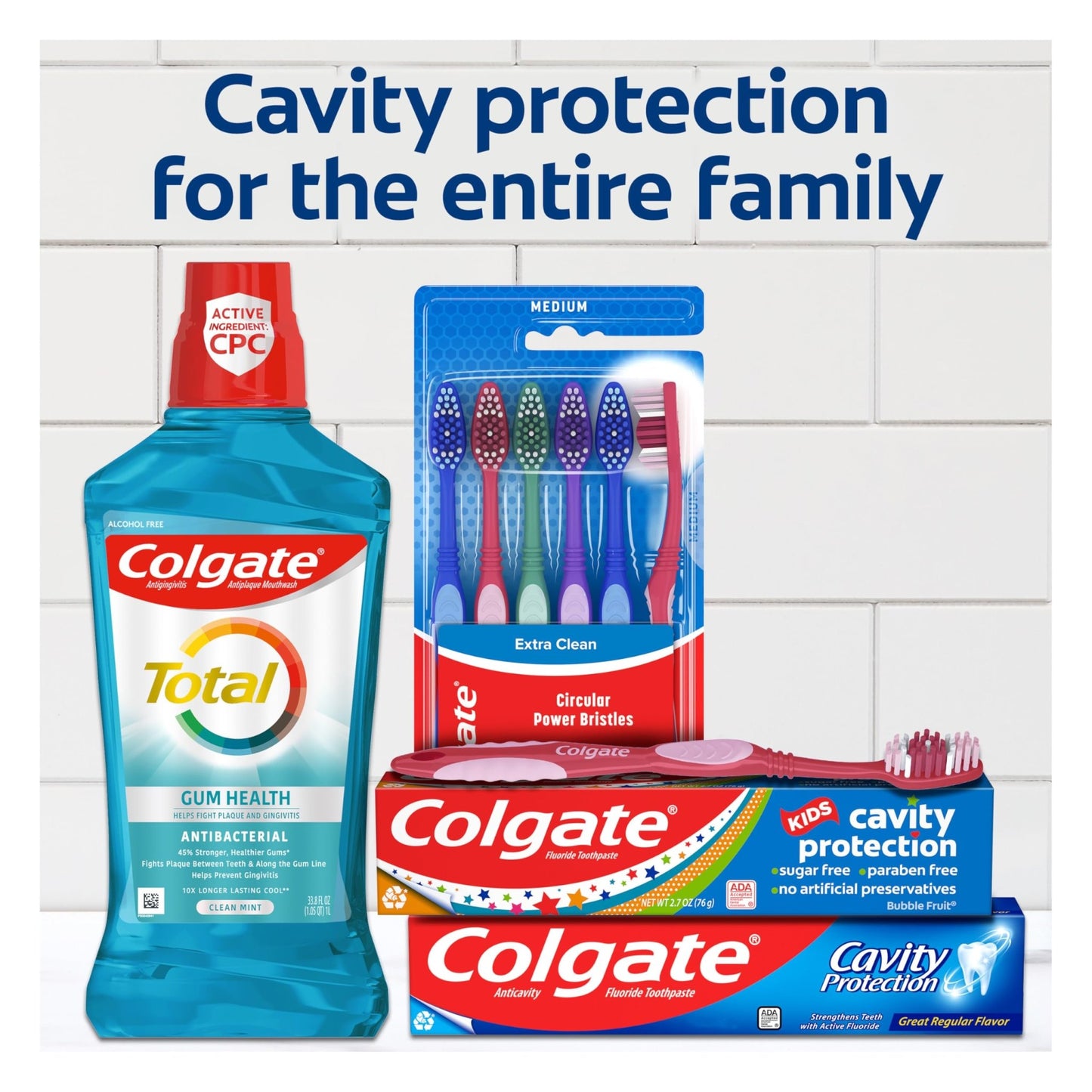 Colgate Cavity Protection Toothpaste with Fluoride, Minty Great Regular Flavor, Anti Cavity Toothpaste, 6 Pack, 6 Oz Tubes - dailyvitalstore