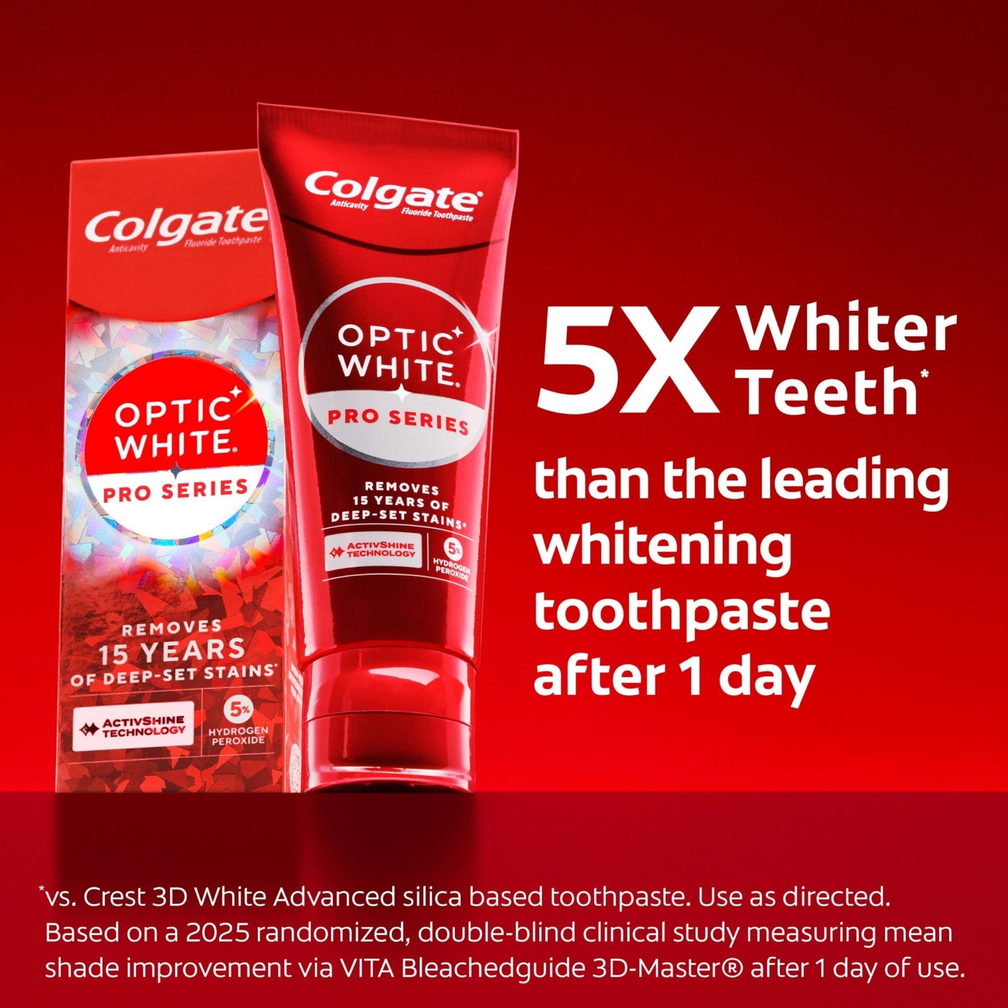 Colgate Optic White Pro Series High Impact White, 3 Pack, Teeth Whitening Toothpaste with 5% Hydrogen Peroxide and ActivShine - dailyvitalstore
