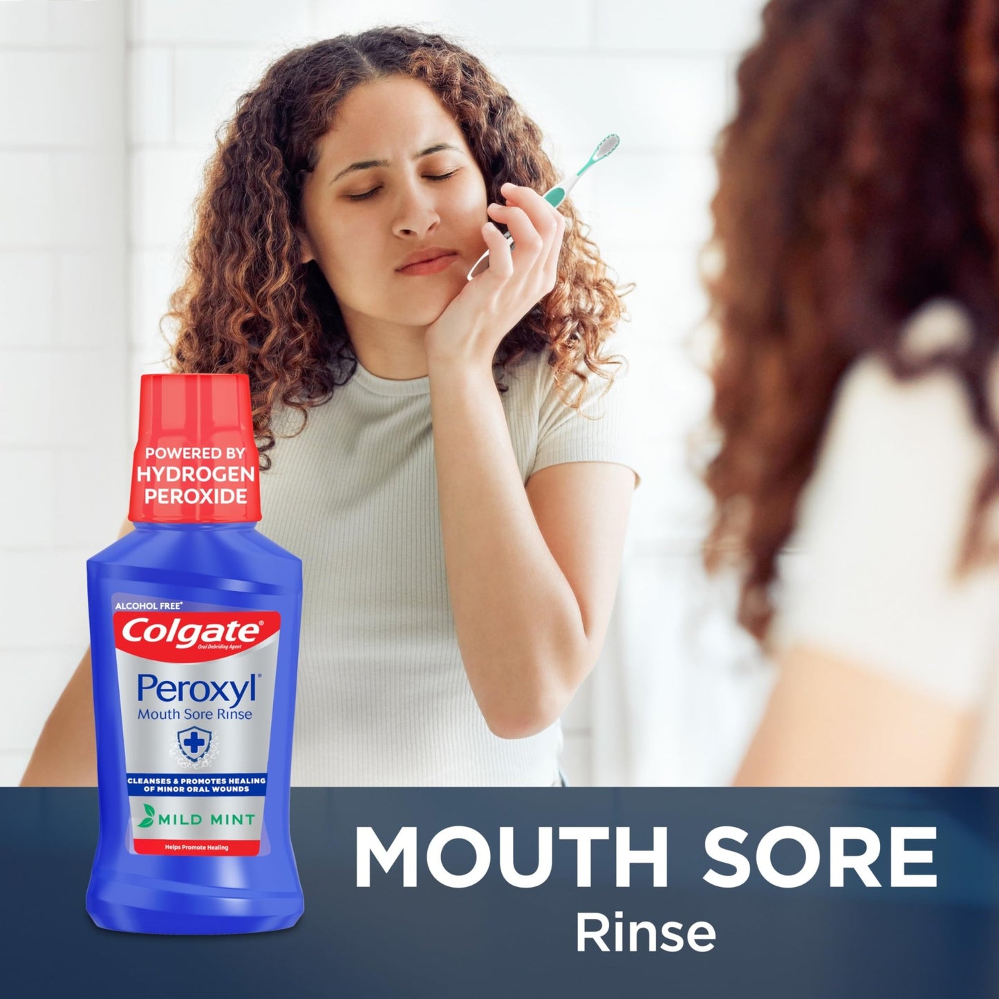Colgate Peroxyl Alcohol Free Mouthwash with 1.5% Hydrogen Peroxide, Mouth Sore Rinse for Canker Sores, Oral Irritations, - dailyvitalstore