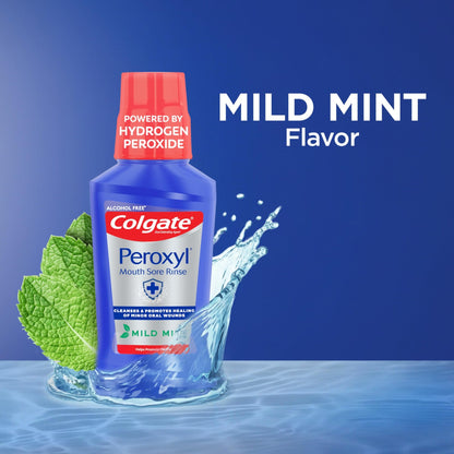 Colgate Peroxyl Alcohol Free Mouthwash with 1.5% Hydrogen Peroxide, Mouth Sore Rinse for Canker Sores, Oral Irritations, - dailyvitalstore