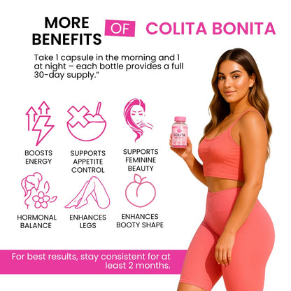 Colita Bonita – Aguaje, Black Maca & Fenugreek Pills – Natural Booty Growth & Hip Shaping Supplement – Supports Curves, Hormonal Balance & Waist Definition – 60 Capsules (30-Day Supply) - dailyvitalstore