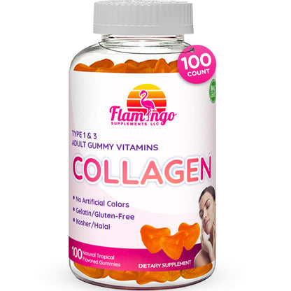 Collagen Gummies- Natural Marine Collagen for Women, and Men- Collagen Supplements for Skin Hair, Nails- Hydrolyzed Type 2 & 1 3- Replace Pills and Powders - No Gelatin, Kosher, Halal- 100 Ct. - dailyvitalstore