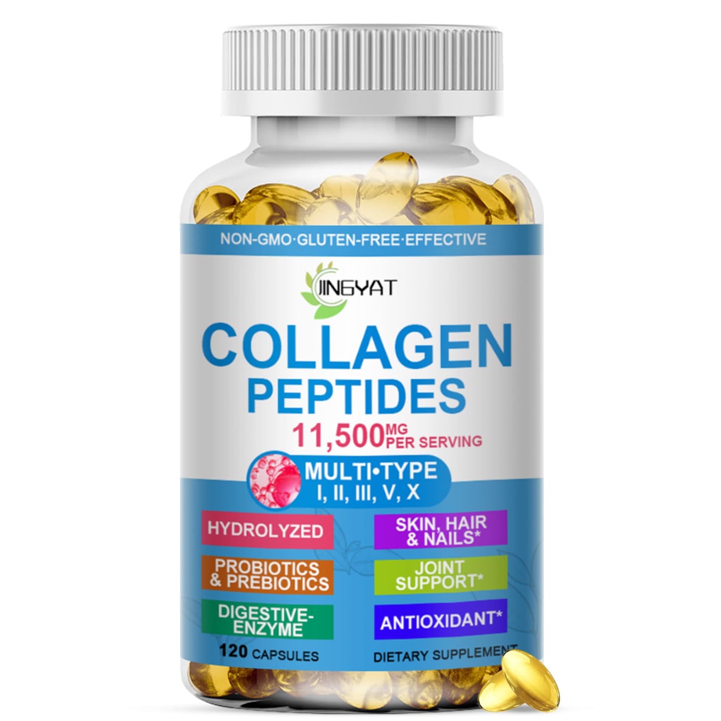 Collagen Peptides Softgels, Multi Collagen Peptide w/ Glucosamine Chondroitin MSM Biotin, Hydrolyzed Collagen Peptides Complex for Women Supports Skin Hair - dailyvitalstore