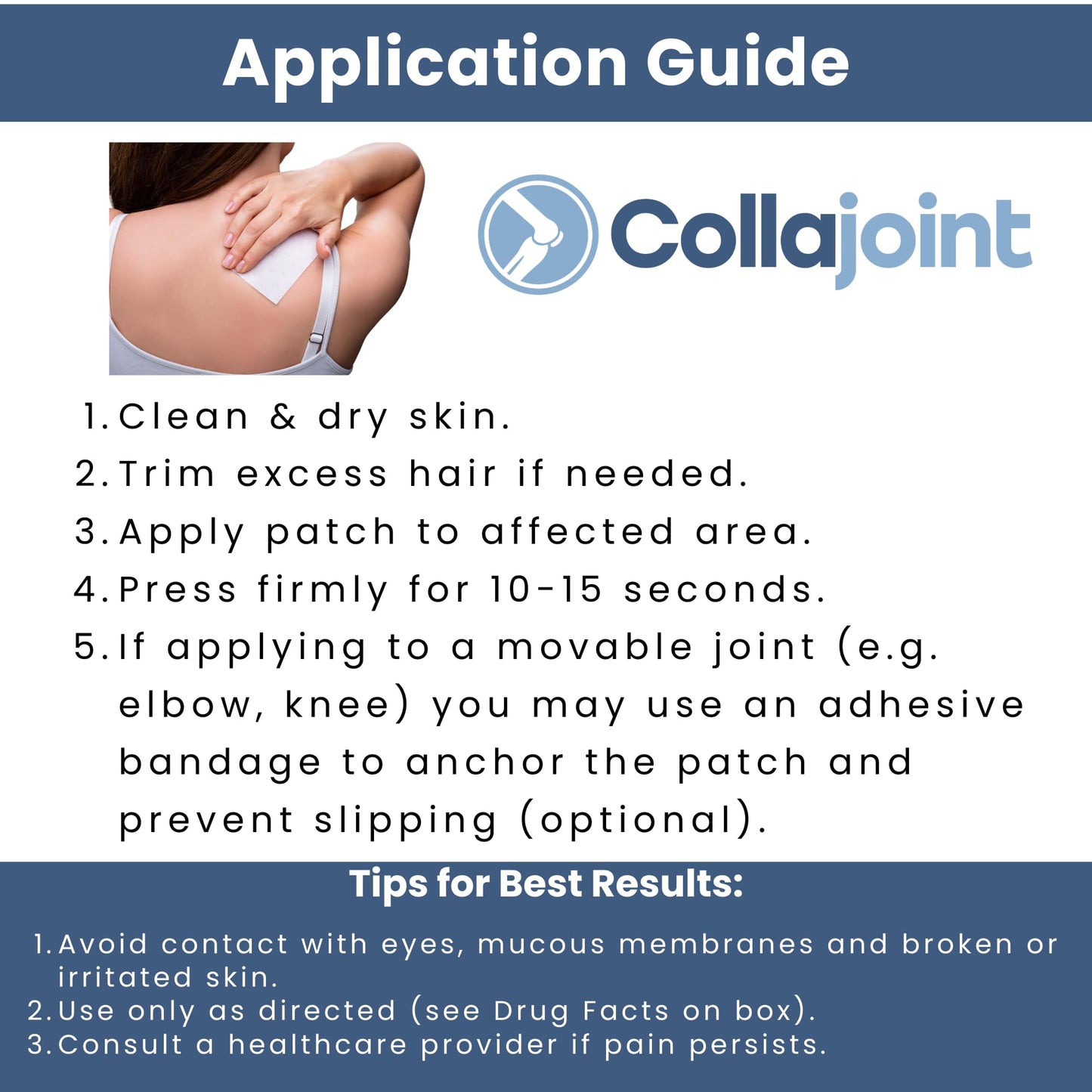 Collajoint Maximum-Strength Lidocaine 4% & Menthol 1% Hydrogel Pain Relief Patch with Arnica Montana Flower Extract-Temporary Numbing & Cooling Relief for Sore Muscles, Stiff Joints & Arthritis - dailyvitalstore