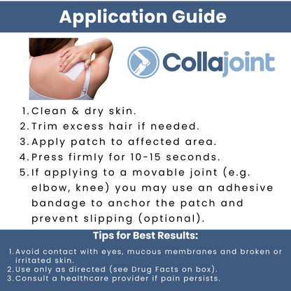 Collajoint Maximum-Strength Lidocaine 4% & Menthol 1% Hydrogel Pain Relief Patch with Arnica Montana Flower Extract-Temporary Numbing & Cooling Relief for Sore Muscles, Stiff Joints & Arthritis - dailyvitalstore