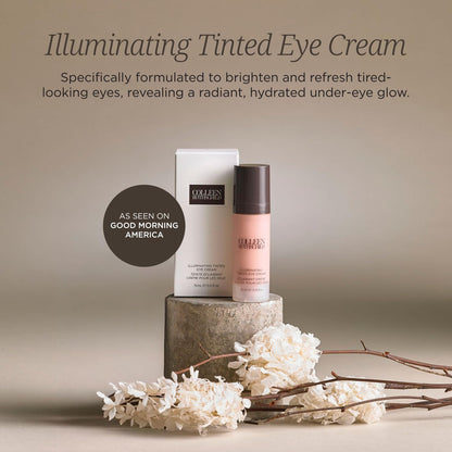COLLEEN ROTHSCHILD Illuminating Tinted Eye Cream | Instant Brightening Effect | Nourishes & Targets Dark Circles | With Hyaluronic Acid, Caffeine, Pearlized Pigments & Peptides (0.5 fl oz) - dailyvitalstore