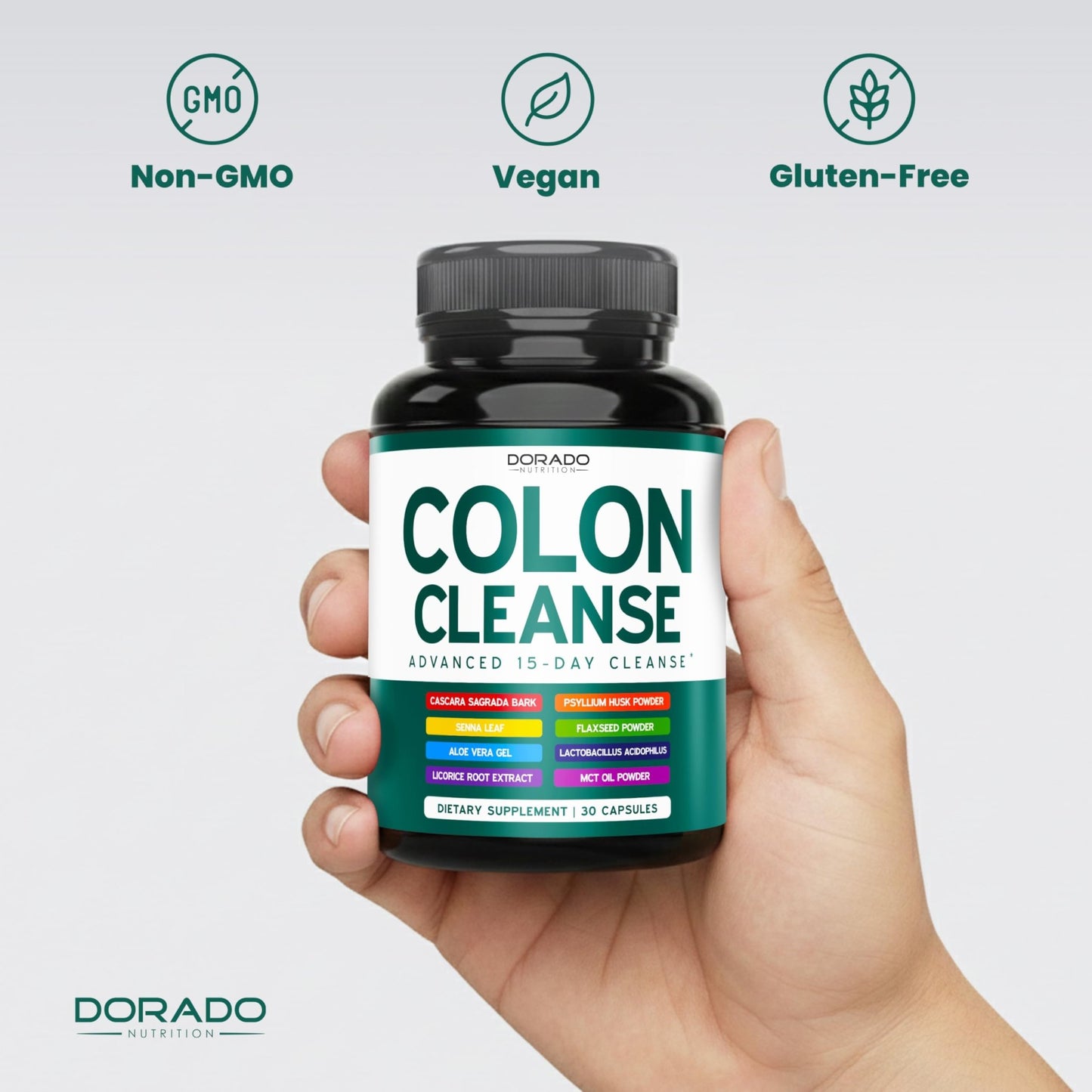 Colon Cleanse & Detox 15 Day Gut Cleanse (30 Count) Intestinal Cleanse Pills & Probiotic for Gentle Laxative & Bowel Relief for Stomach Bloating - Third Party Tested, Vegan, Non-GMO - Made in USA - dailyvitalstore