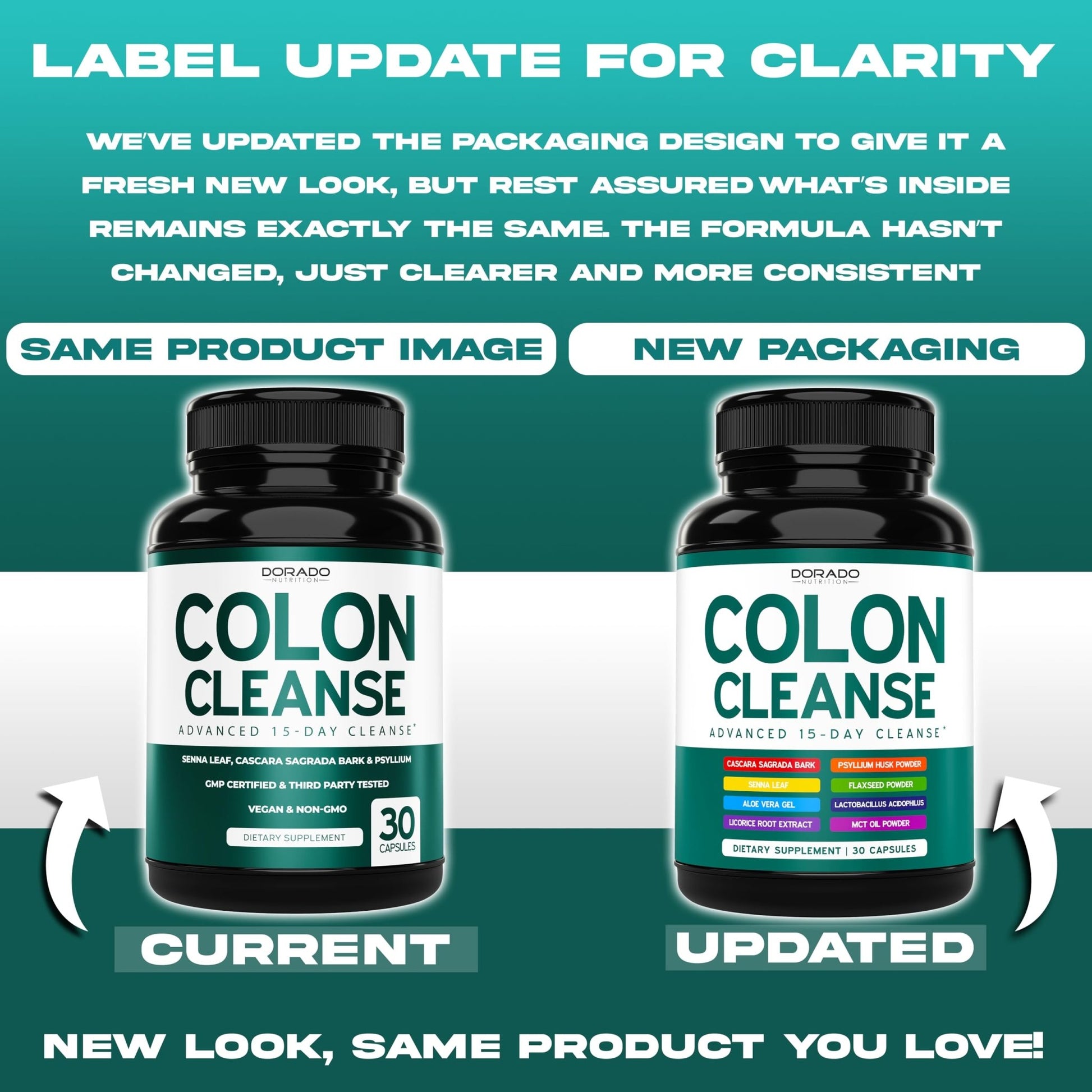 Colon Cleanse & Detox 15 Day Gut Cleanse (30 Count) Intestinal Cleanse Pills & Probiotic for Gentle Laxative & Bowel Relief for Stomach Bloating - Third Party Tested, Vegan, Non-GMO - Made in USA - dailyvitalstore