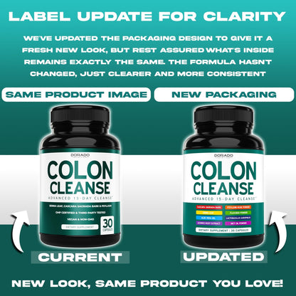 Colon Cleanse & Detox 15 Day Gut Cleanse (30 Count) Intestinal Cleanse Pills & Probiotic for Gentle Laxative & Bowel Relief for Stomach Bloating - Third Party Tested, Vegan, Non-GMO - Made in USA - dailyvitalstore