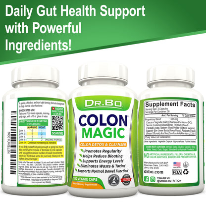 Colon Cleanse Detox Formula - Natural Bowel Cleanser Pills for Intestinal Bloating & Fast Digestive Cleansing - Daily Constipation Relief Supplement Gut - dailyvitalstore