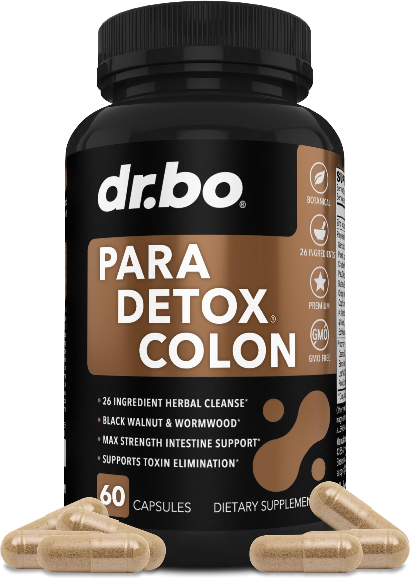 Colon Cleanse Pills Body Detox - Intestinal Guard Cleanser for Stomach - Natural Weight Flush Cleaner Supplement Complex, Women Men Kids, Herbal Wormwood - dailyvitalstore