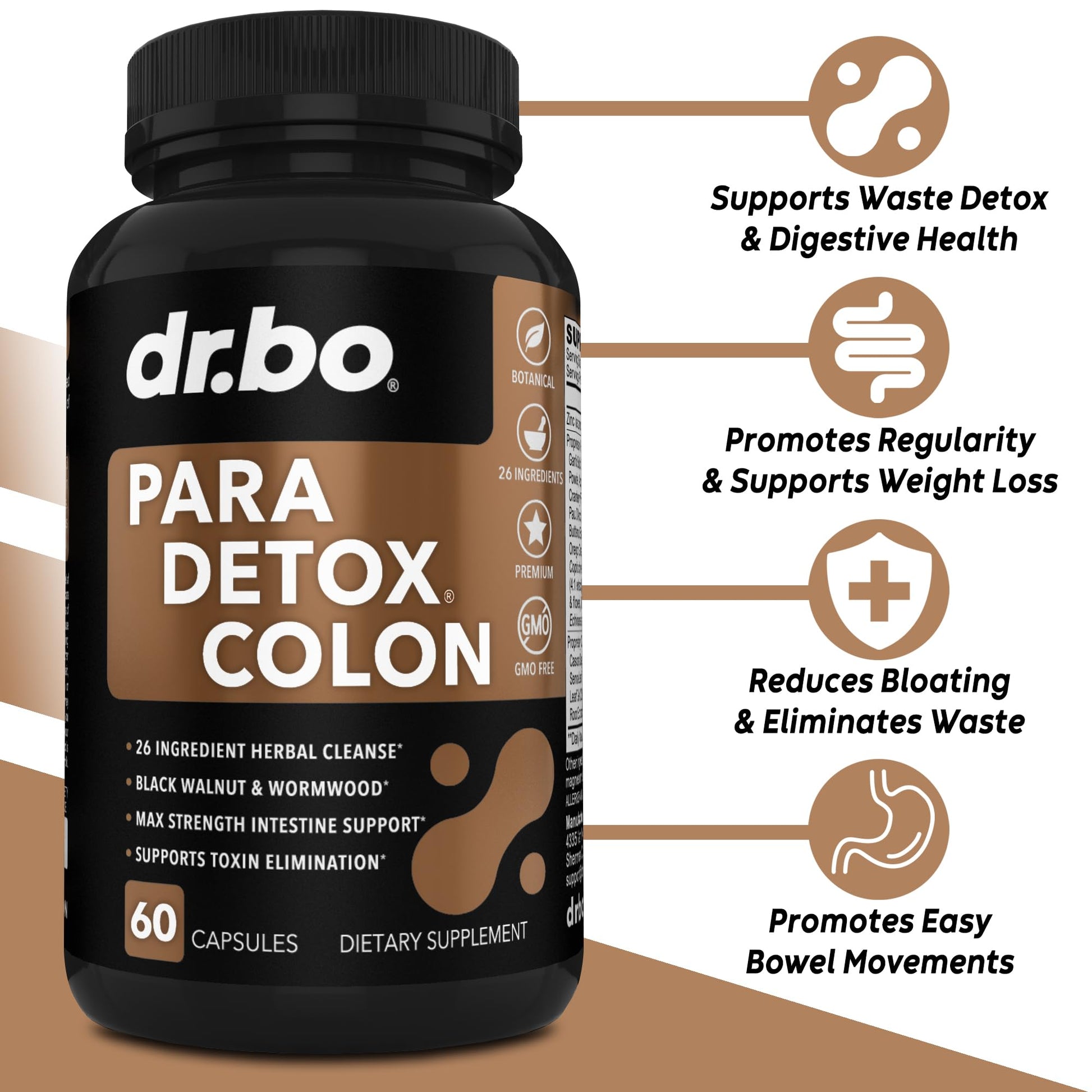 Colon Cleanse Pills Body Detox - Intestinal Guard Cleanser for Stomach - Natural Weight Flush Cleaner Supplement Complex, Women Men Kids, Herbal Wormwood - dailyvitalstore