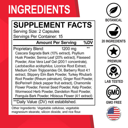 Colon Cleanser Detox for Weight Flush - 15 Day Colon Cleanse Pills Poop for Women Men - Fast Natural Laxative, Bowel Movement Supplements Intestinal Health Body - dailyvitalstore