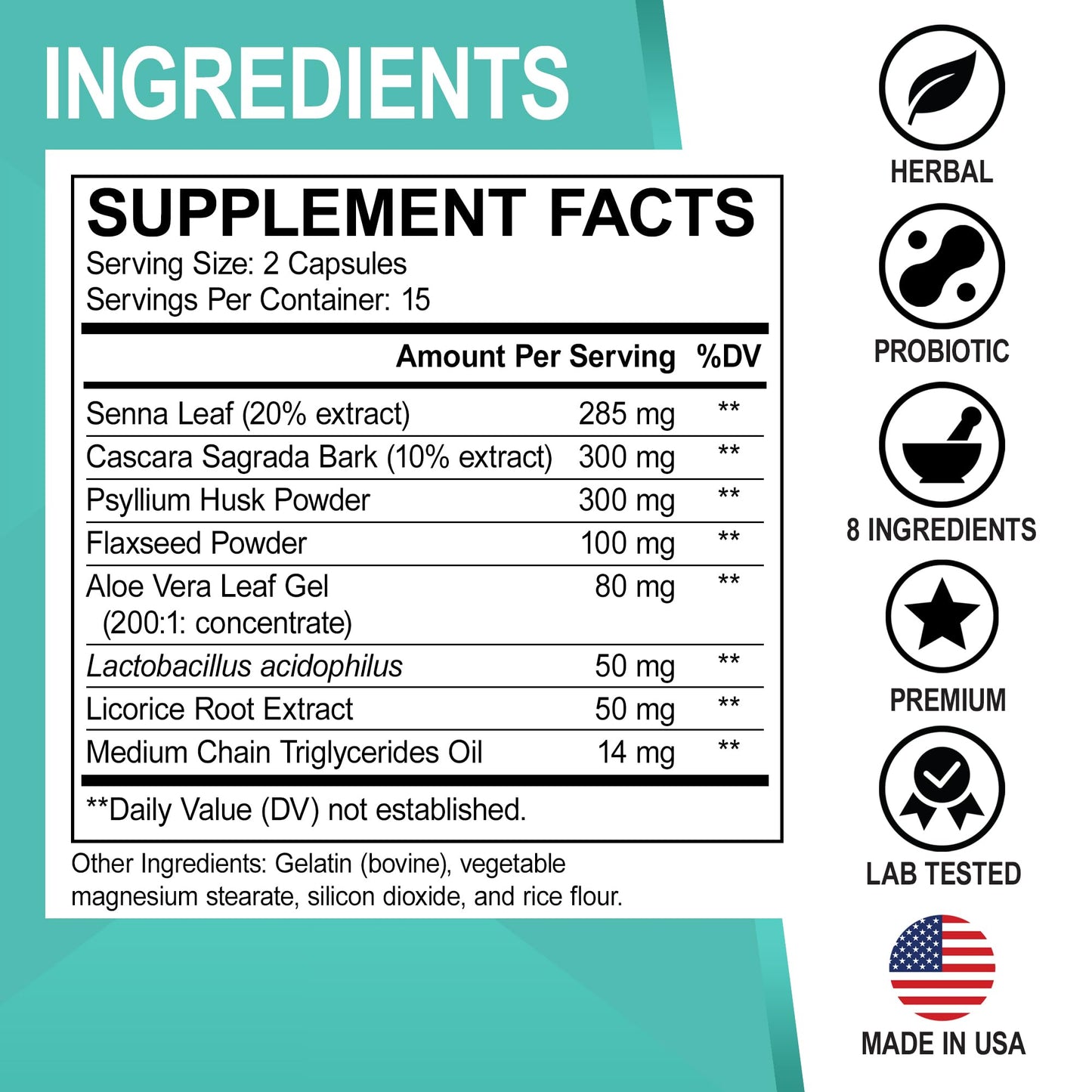 Colon Cleanser Detox for Weight Flush - 15 Day Intestinal Cleanse Pills & Probiotic - Fast Natural Laxative for Constipation Relief - Bowel Movement Supplements for Stomach Bloating, Gut Loss Support - dailyvitalstore
