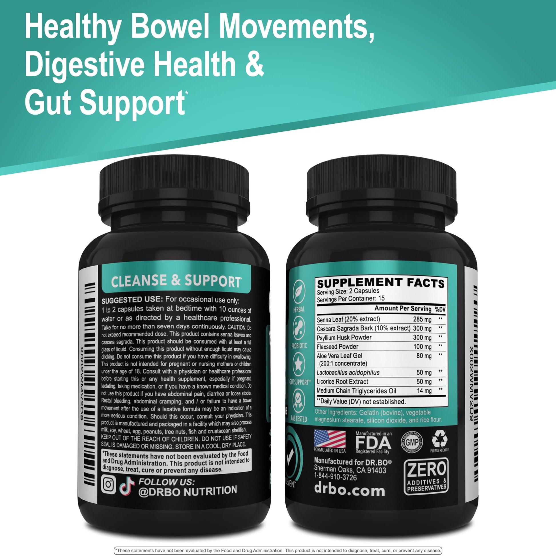 Colon Cleanser Detox for Weight Flush - 15 Day Intestinal Cleanse Pills & Probiotic - Fast Natural Laxative for Constipation Relief - Bowel Movement Supplements for Stomach Bloating, Gut Loss Support - dailyvitalstore