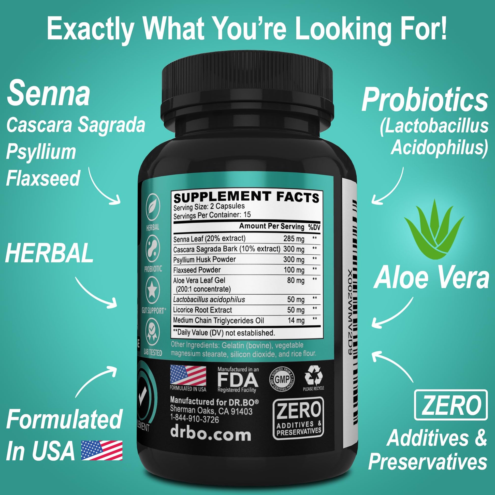 Colon Cleanser Detox for Weight Flush - 15 Day Intestinal Cleanse Pills & Probiotic - Fast Natural Laxative for Constipation Relief - Bowel Movement Supplements for Stomach Bloating, Gut Loss Support - dailyvitalstore