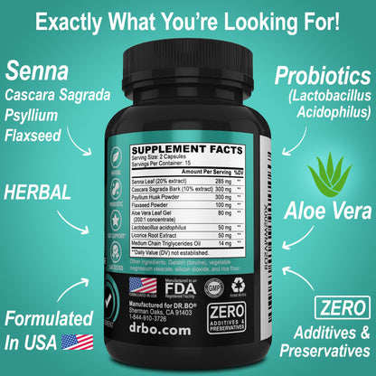Colon Cleanser Detox for Weight Flush - 15 Day Intestinal Cleanse Pills & Probiotic - Fast Natural Laxative for Constipation Relief - Bowel Movement Supplements for Stomach Bloating, Gut Loss Support - dailyvitalstore