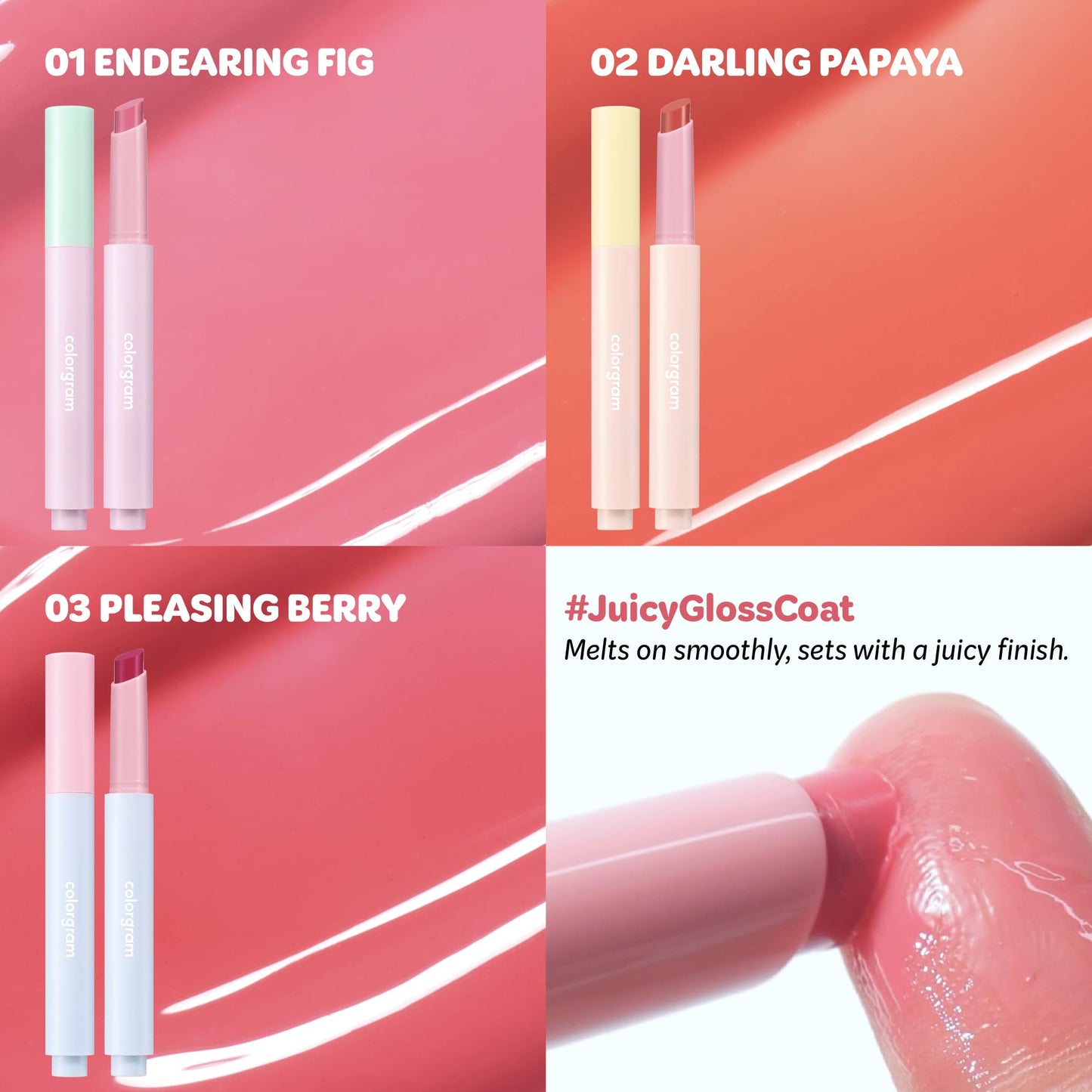 COLORGRAM Fruity Glass Stick 02 DARLING PAPAYA | Long-Lasting Juicy Lip Tint with Radiant, Glossy Finish | Melting Syrupy Texture for Vibrant, Hydrated Lips | Non-Sticky Shine - dailyvitalstore