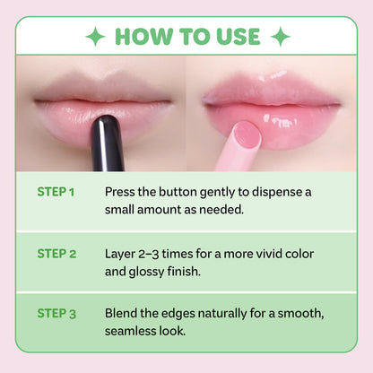 COLORGRAM Fruity Glass Stick 02 DARLING PAPAYA | Long-Lasting Juicy Lip Tint with Radiant, Glossy Finish | Melting Syrupy Texture for Vibrant, Hydrated Lips | Non-Sticky Shine - dailyvitalstore