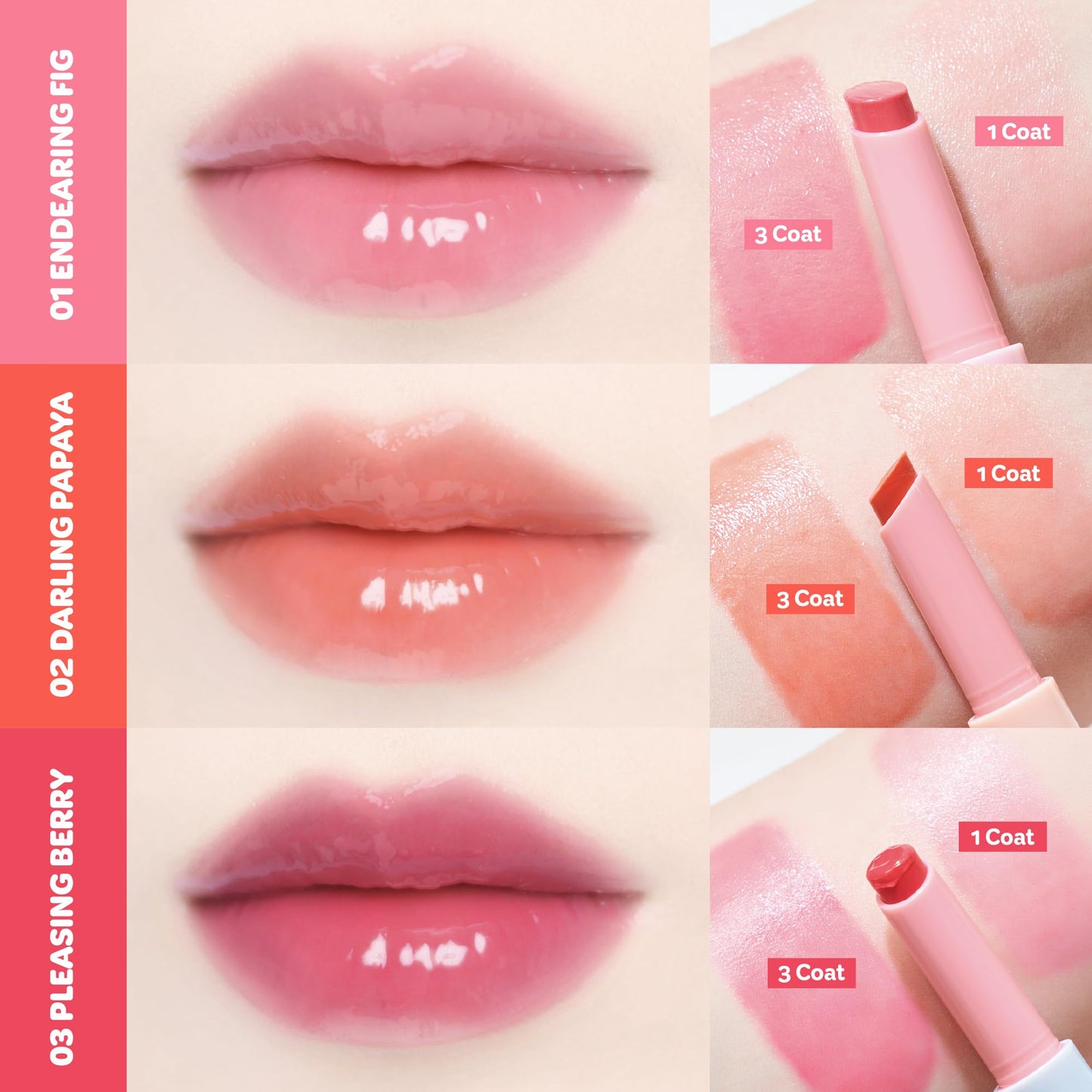 COLORGRAM Fruity Glass Stick 02 DARLING PAPAYA | Long-Lasting Juicy Lip Tint with Radiant, Glossy Finish | Melting Syrupy Texture for Vibrant, Hydrated Lips | Non-Sticky Shine - dailyvitalstore