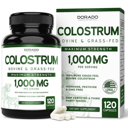 Colostrum (120 Count) Bovine Colostrum Capsules Supplement and Supergreens (60 Gummies) Superfood for Immunity Support with Greens Supplements with 8 Ingredient Power Blend - Vegan Safe & Made in USA - dailyvitalstore