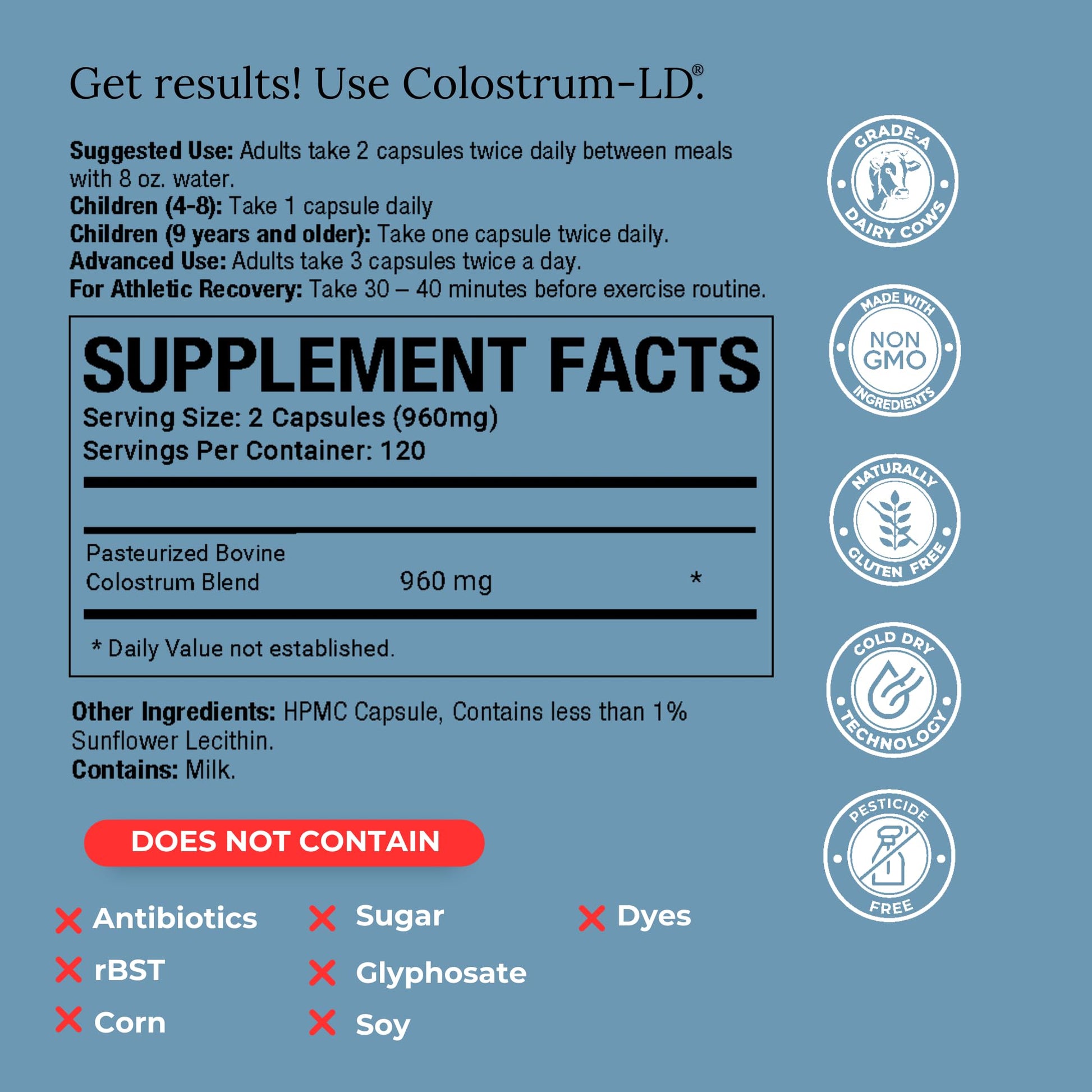 Colostrum-LD Capsules Colostrum with Liposomal Delivery - High Absorption - 240 Capsules - dailyvitalstore