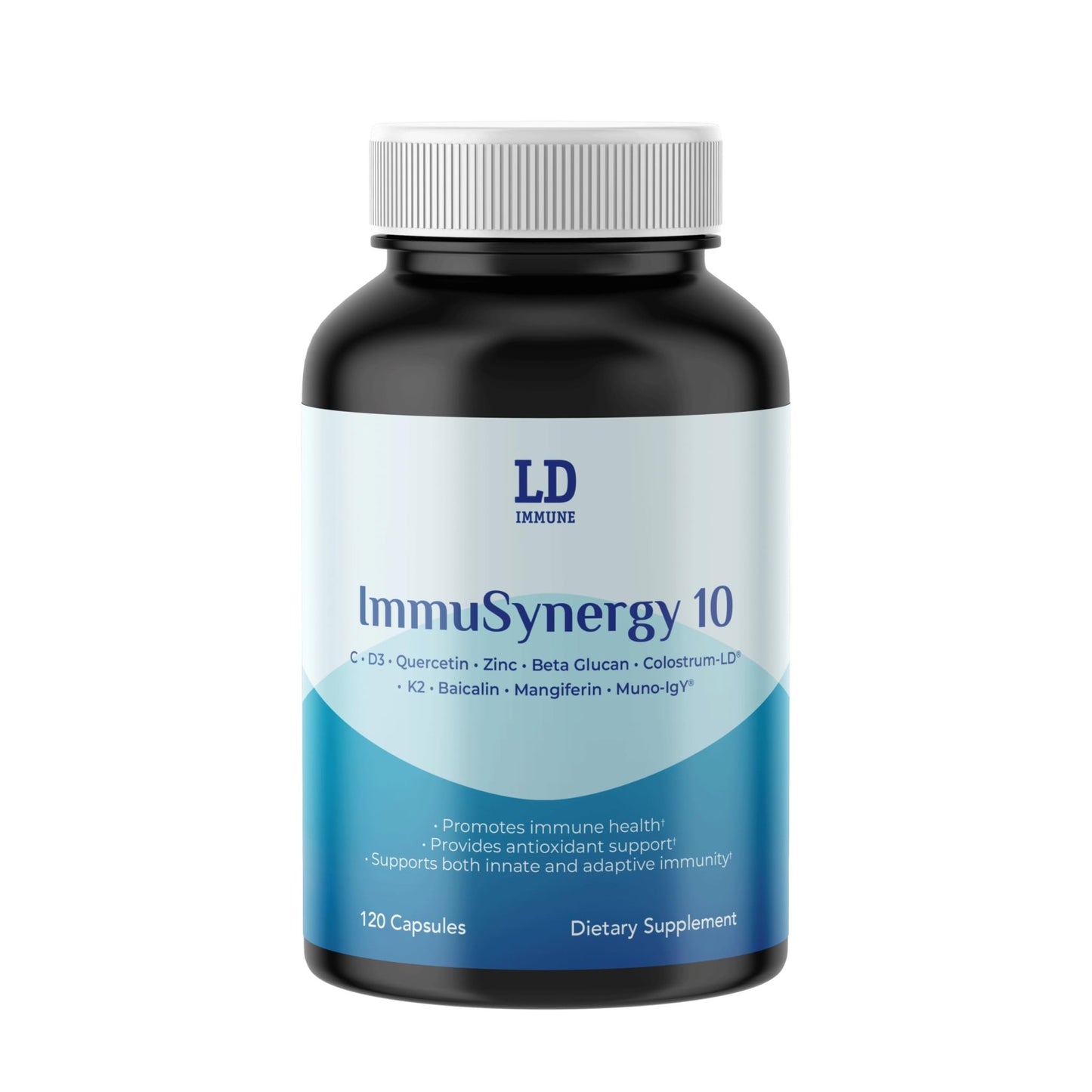 Colostrum-LD ImmuSynergy 10 Capsules - 120 Count-Immune Fortifying Ingredients - Vitamin C, D3, Zinc, Beta Glucan, Quercetin - dailyvitalstore