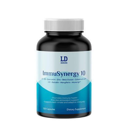 Colostrum-LD ImmuSynergy 10 Capsules - 120 Count-Immune Fortifying Ingredients - Vitamin C, D3, Zinc, Beta Glucan, Quercetin - dailyvitalstore