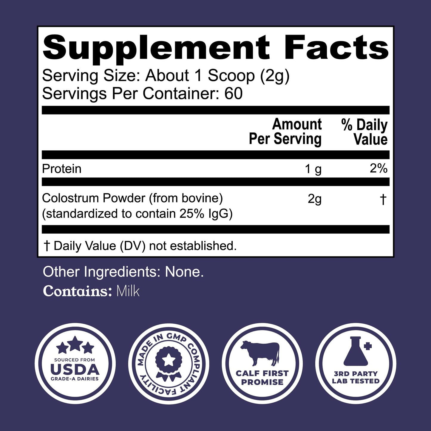 Colostrum Powder – USA Sourced Bovine Colostrum for Humans for Immune Support, Gut Health, Muscle Recovery - Single Ingredient, No Additives, Grass Fed, Non-GMO Colostrum Supplement for Women and Men - dailyvitalstore